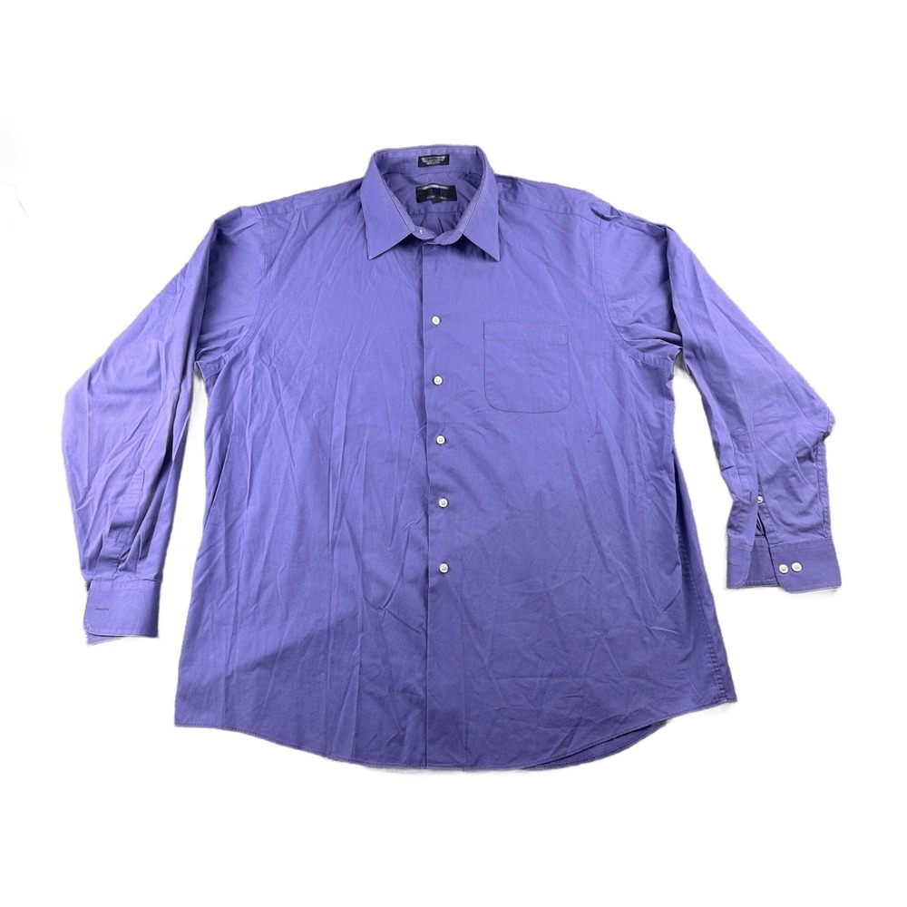 Y2K Alexander Julian Button-Down Shirt Men XL Purple Long Sleeve Preppy Business
